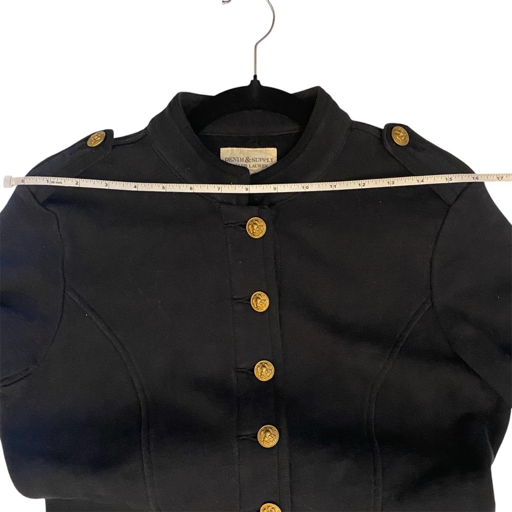 Rare Denim & Supply Ralph Lauren Cotton Military Officer Coat Peplum Jacket L - Picture 13 of 16